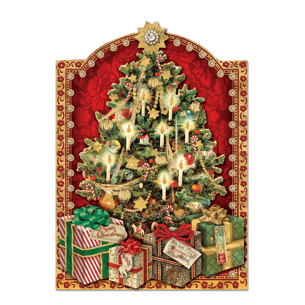 Heartland Christmas Tree With Presents Boxed Holiday Cards Punch Studio