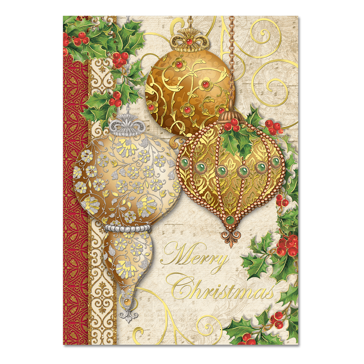 Diamond Dotz Christmas Bauble Antique Greeting Card