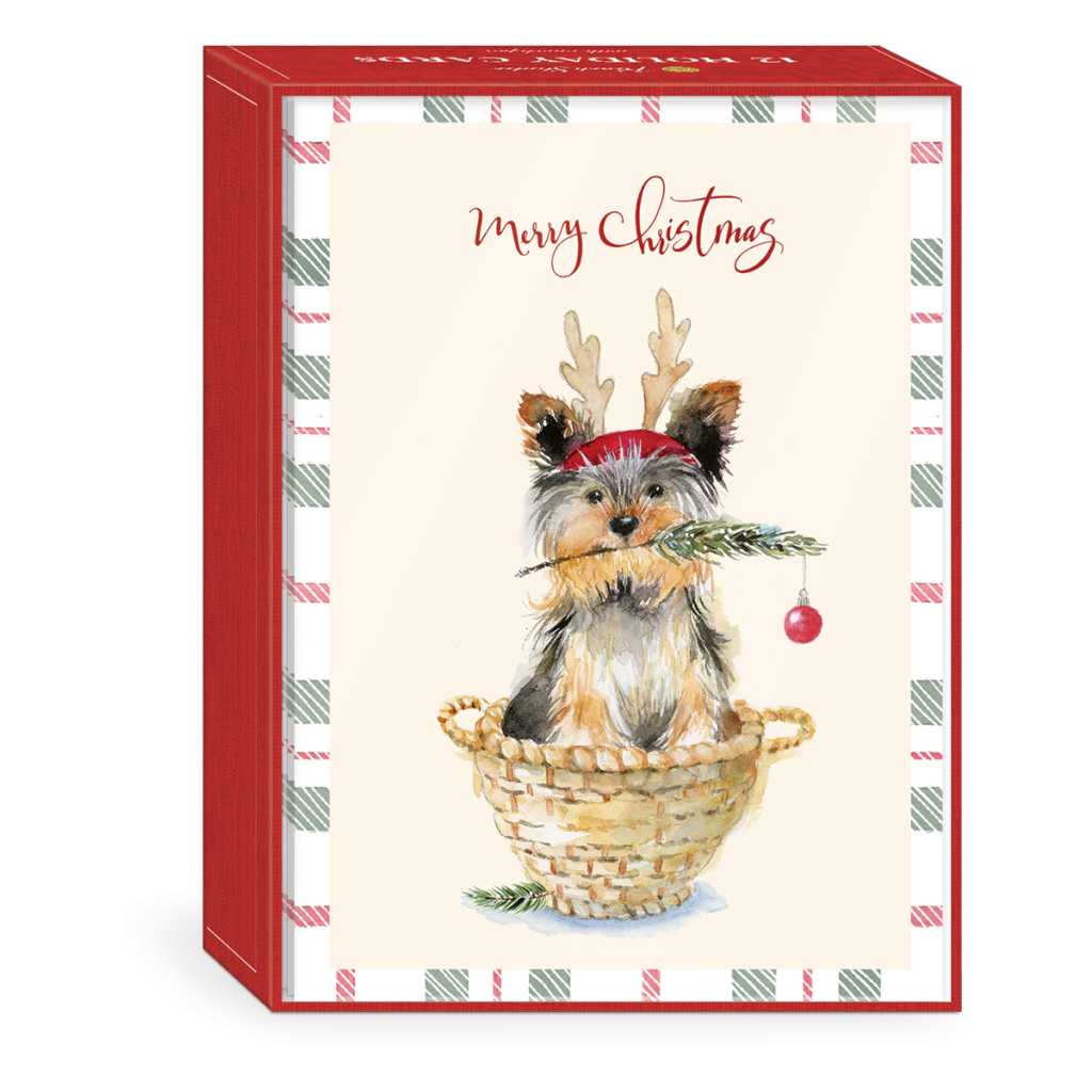 Potted Tree Pets Yorkie Boxed Holiday Cards Punch Studio