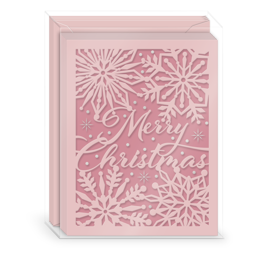 Merry Christmas Snowflake Boxed Holiday Cards Punch Studio